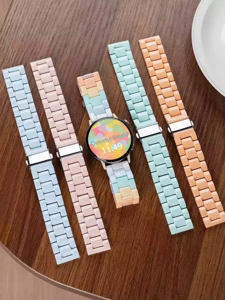 20mm/22mm Resin strap For Samsung Galaxy watch 7 6 5 pro/4-6 classic 46/42mm/Active 2 Bracelet smartwatch Amazfit Bip 6 5 Band