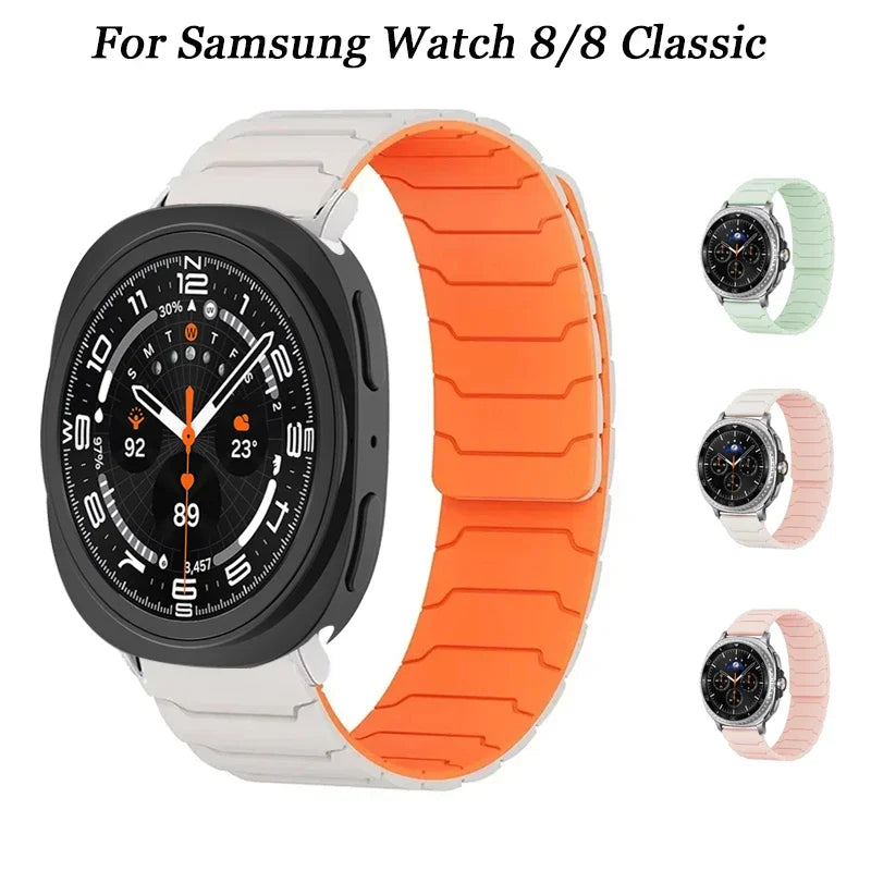 Magnetic Loop Strap for Samsung Galaxy Watch 8/8 Classic Sports Silicone Replacement Bracelet 46mm 40mm 44mm No Gaps WatchBand