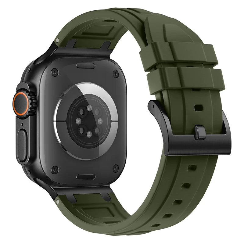 Silicone band for Apple Watch band Ultra 2 1 49mm 46mm 45mm 44mm 42mm Sport band for Apple Watch Series 10 9 8 7 6 5 SE Correas