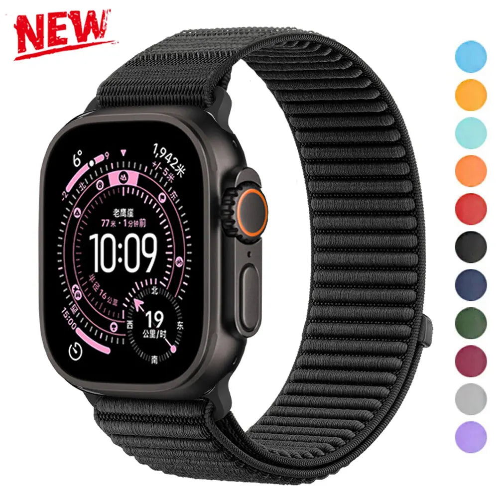 Sport band For Apple Watch 11 10 42mm 46mm Ultra 3 49mm Nylon Loop band For Apple Watch SE 3 40mm 44mm 9 2 8 7 38mm 41mm 45mm Watchand