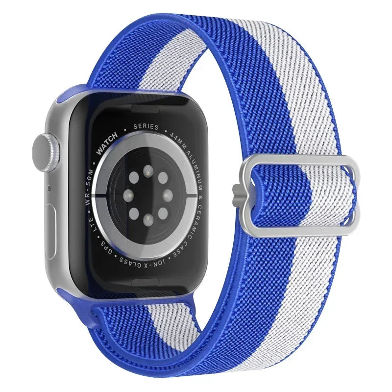 Bohemian Nylon band for Apple Watch Ultra 2 49mm 42mm 45mm 38mm 40mm 41mm 44mm Elastic Shiny band Apple Watch Series 10 9 8 7 6 5 4 3 SE