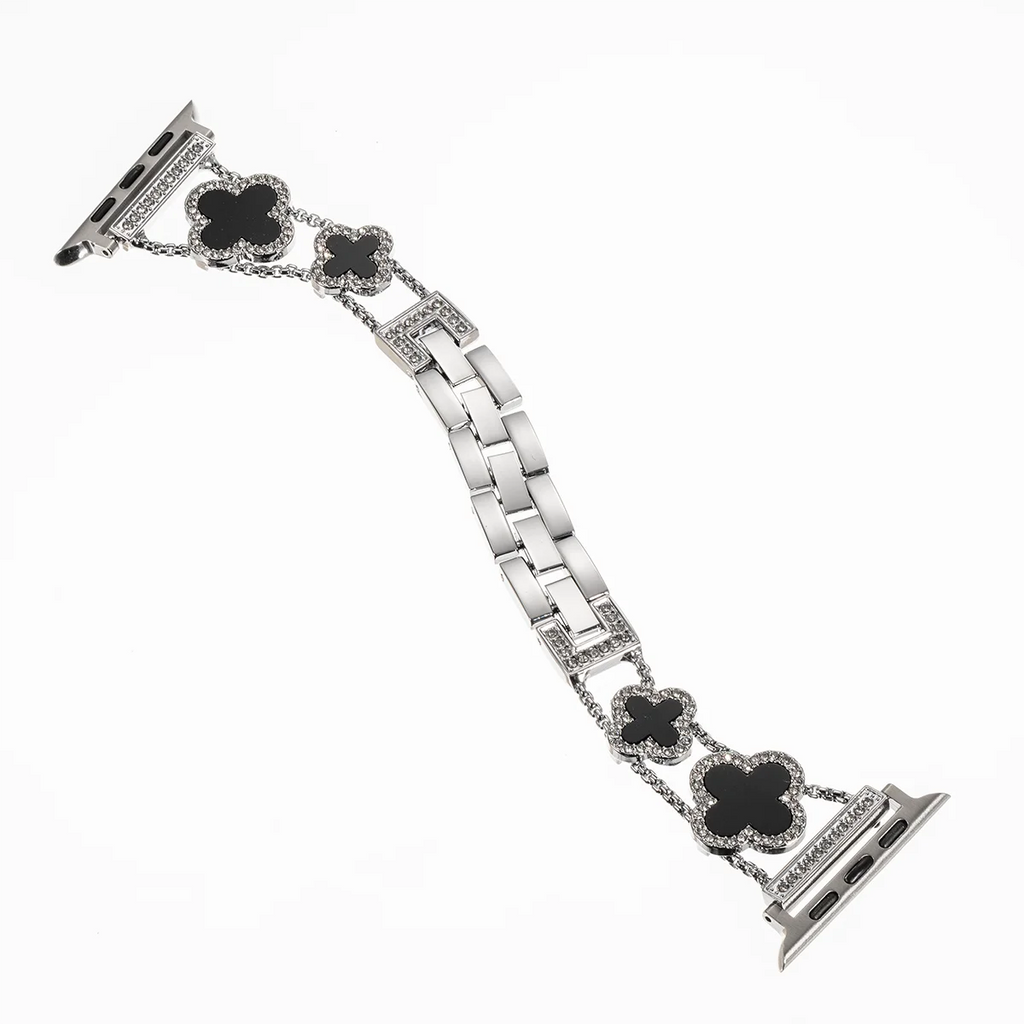Diamond Four leaf Clover metal band for Apple Watch Ultra 2 49mm 46mm 44mm 42mm 41mm 40mm 38mm band for Apple Watch Series 10 9 8 7 SE 6 ban