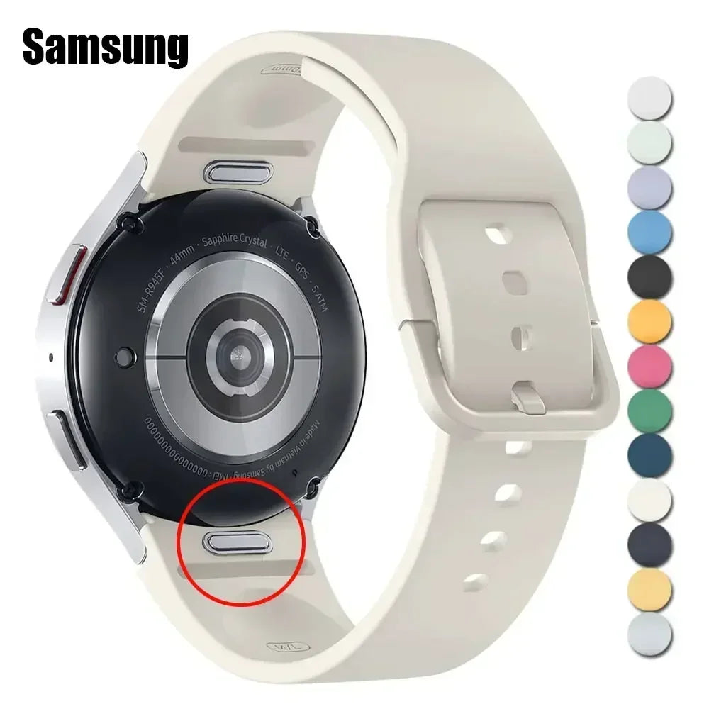 Silicone strap For Samsung Galaxy watch 6 4 Classic 47mm 43mm 46mm Curved original replacement band For Watch 7 6 5 4 40mm 44mm