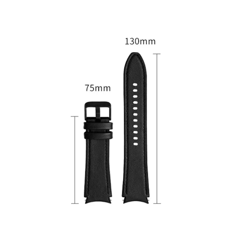 No Gaps Leather Strap for Samsung Galaxy Watch 7 6 5 4 40mm 44mm 6 4Classic 43mm 47mm Silicone Band for Galaxy Watch 5Pro 45mm