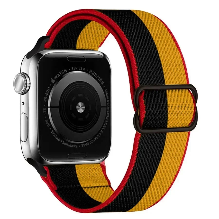 Bohemian Nylon band for Apple Watch Ultra 2 49mm 42mm 45mm 38mm 40mm 41mm 44mm Elastic Shiny band Apple Watch Series 10 9 8 7 6 5 4 3 SE