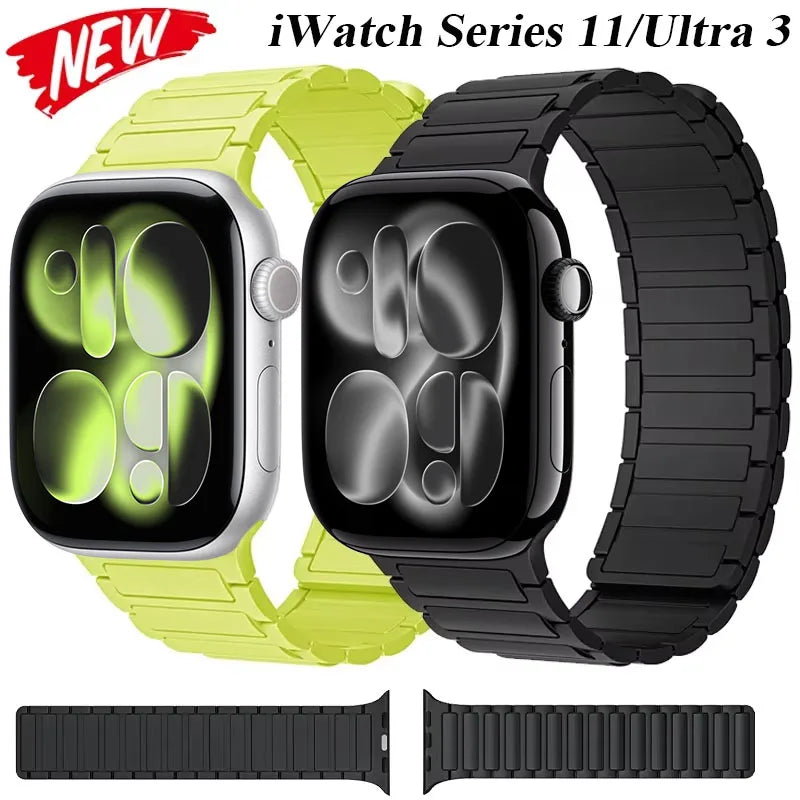 New Magnetic Silicone band for Apple Watch band Ultra 3 2 49mm 11 10 46mm 42mm band Belt Apple Watch 9 8 7 6 5 SE 45mm 41mm 44mm