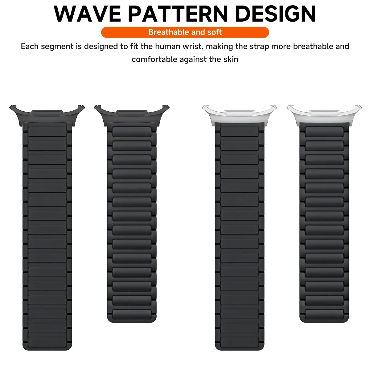 Galaxy Watch Ultra Strap Magnetic Bracelet Wristband For Samsung Galaxy Watch 7 47mm Silicone Watchband Accessories ﻿