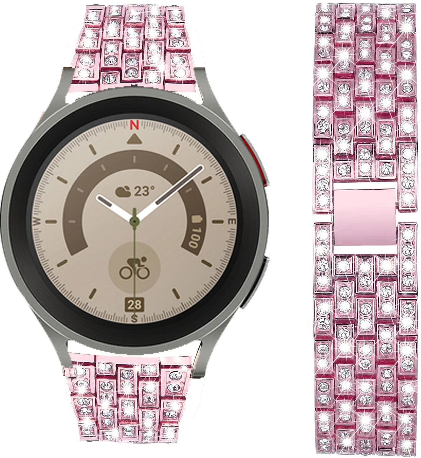 20/22mm Metal Strap for Samsung Galaxy Watch 7/6/5/4/Classic 47mm/active 2 Gear s3 Diamond Bracelet for Huawei GT234 5 pro 46mm