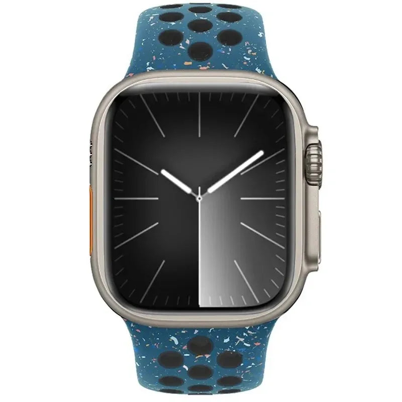 Original Sport band for Apple Watch band Ultra 2 49mm 45mm 44mm 42mm 38mm Colored Particles Rubber band for Apple Watch 9 8 7 6 5 SE