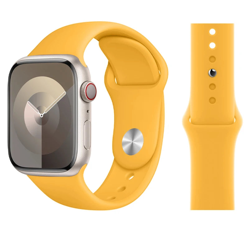 Official Silicone band for Apple Watch band Ultra 2 49mm 44mm 40mm 41mm 45mm 38mm Sport band Apple Watch Series 9 7 5 SE 10 42mm 46mm