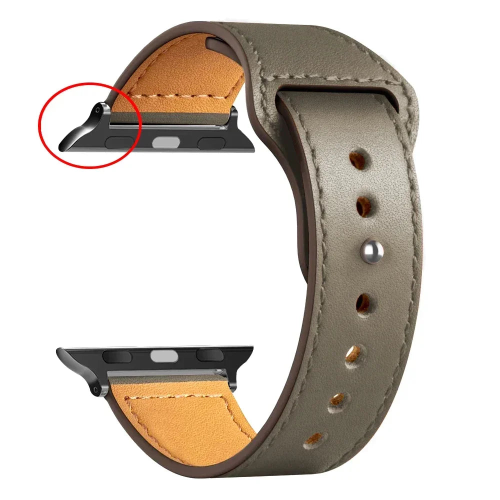 Leather band For Apple Watch band Ultra 2 49mm 44mm 40mm 38mm 42mm sport loop band Apple Watch Series 9 8 7 3 4 5 6 SE 41mm 45mm