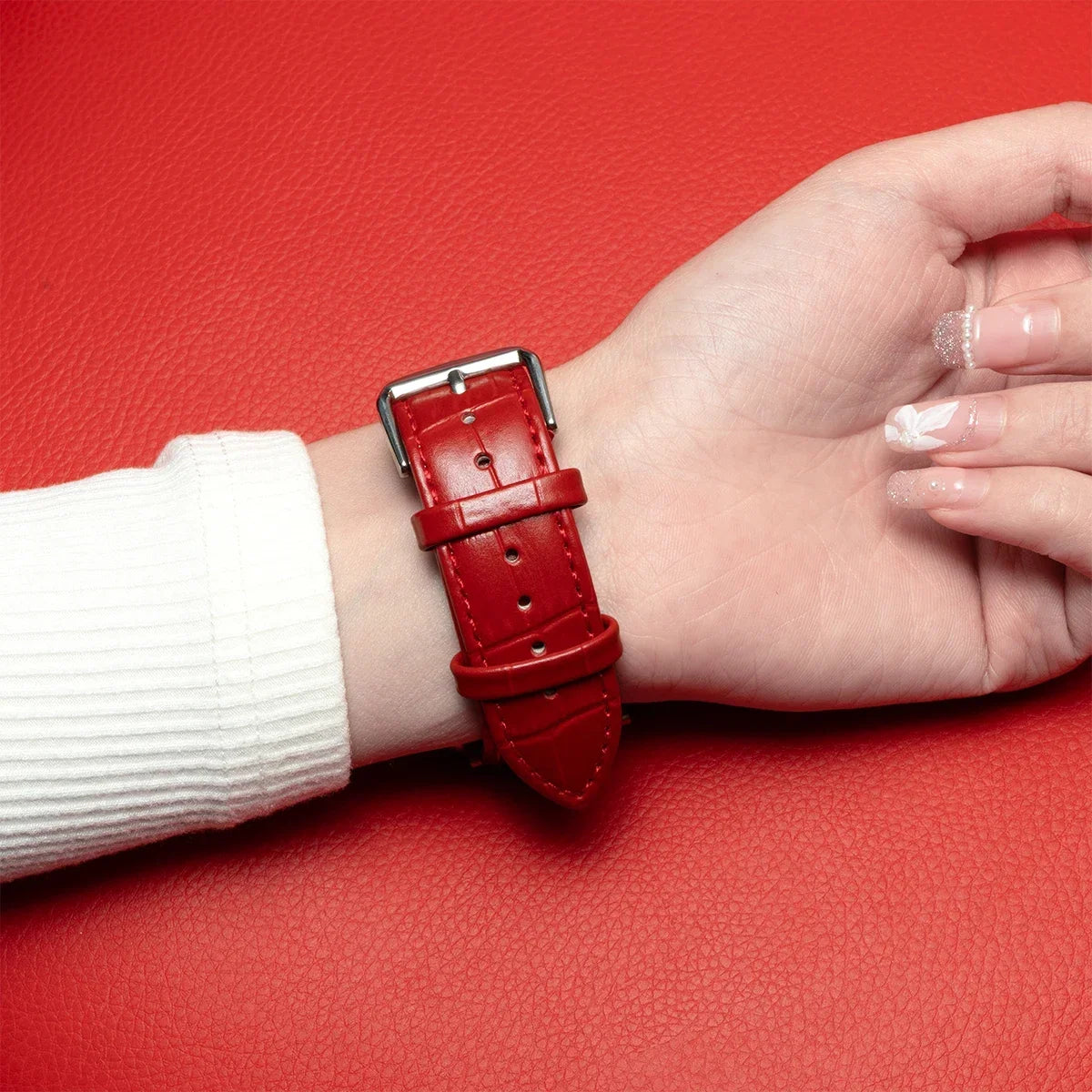 Watchband for Apple Watch Series Ultra 10 9 8 7 SE 6 5 4 3 2 1 Bamboo Patterns Leather band 49mm 46mm 45mm 44mm 41mm 40mm 38mm