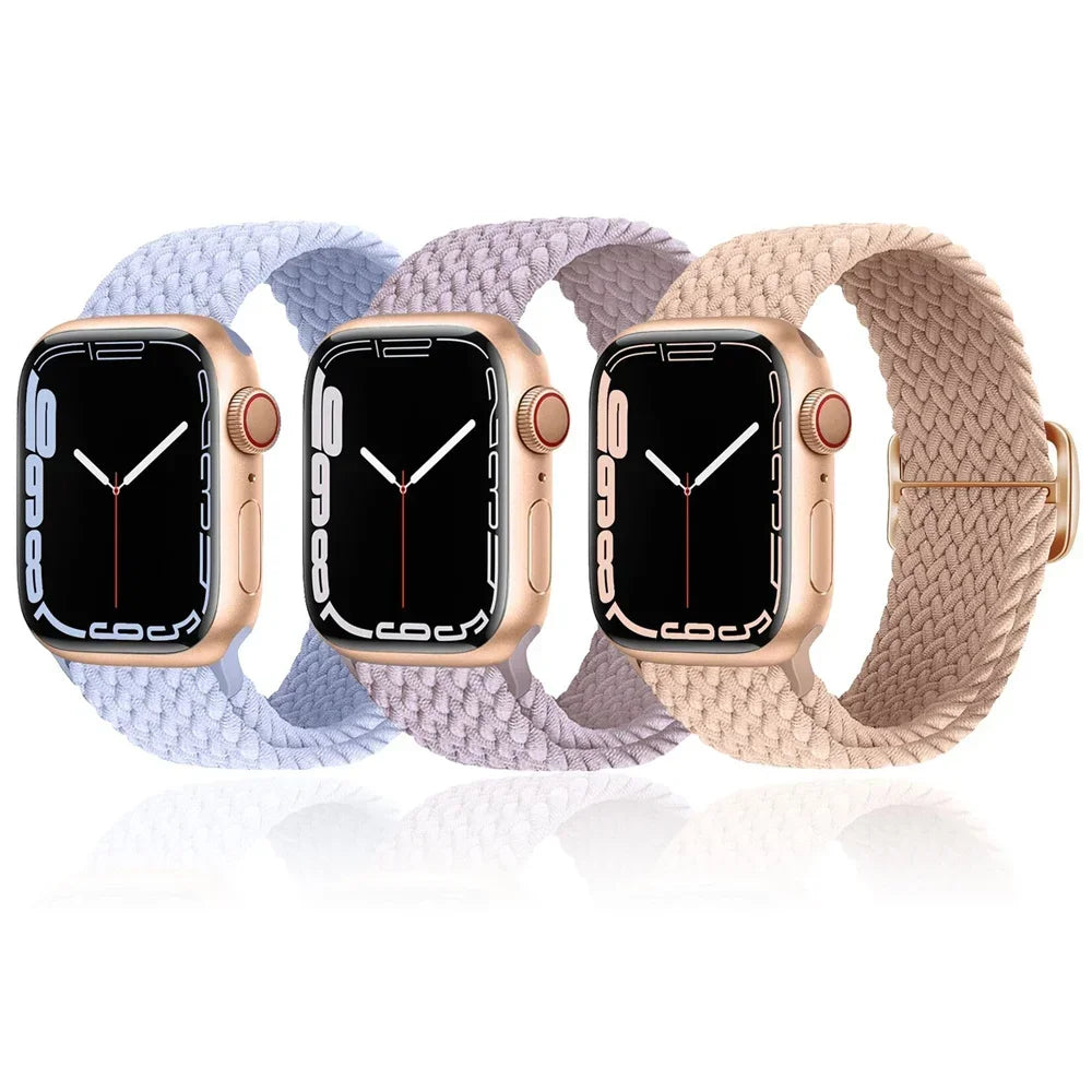 Braided band For Apple Watch band 45mm Ultra 2 49mm 44mm 40mm 41mm 42mm 46mm Elastic adjustable band Series 10 9 8 7 3 5 SE 6 4