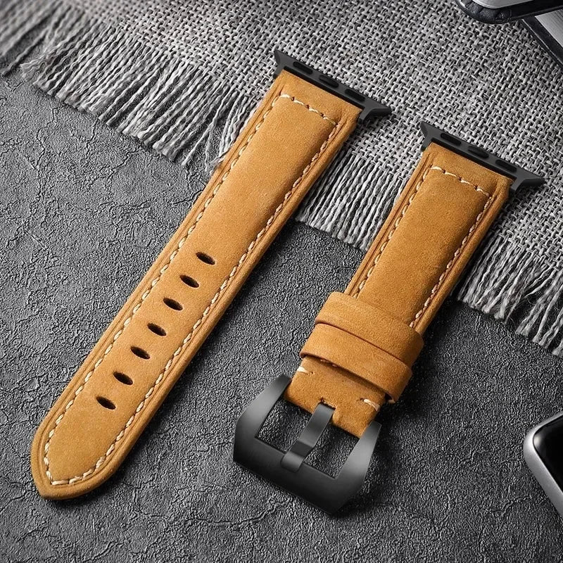 For Apple Watch band High Quality Leather band Men for Series 11 10 9 7 8 SE Ultra 3 2 49mm 44mm 46mm Watch band 45mm 41mm 42mm