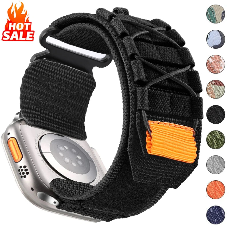 Nylon band for Apple Watch Ultra 3 2 1 49mm Series 11 10 46mm 45mm 44mm 41mm 42mm sport band Apple Watch 9 8 7 6 SE3 5 4