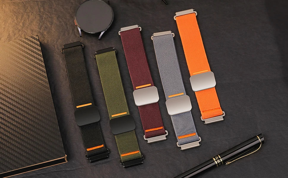 20mm 22mm Universal Watch straps For Amazfit GTR 3/gtr 4/gtr 2/gts 4/Bip 6 Nylon Magnetic Bracelet Amazfit active 2/cheetah band