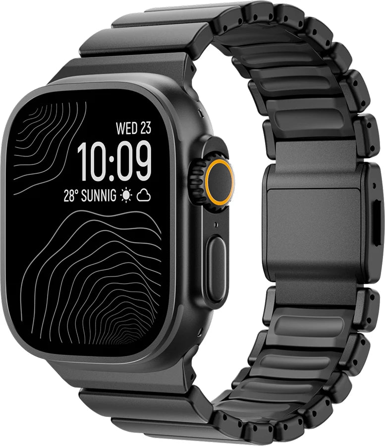 Titanium Fluoroelastomer Rubber band for Apple Watch Ultra 3 2 49mm Series 11 10 46mm band for Apple Watch 9 8 7 6 5 SE 3 44mm 45mm