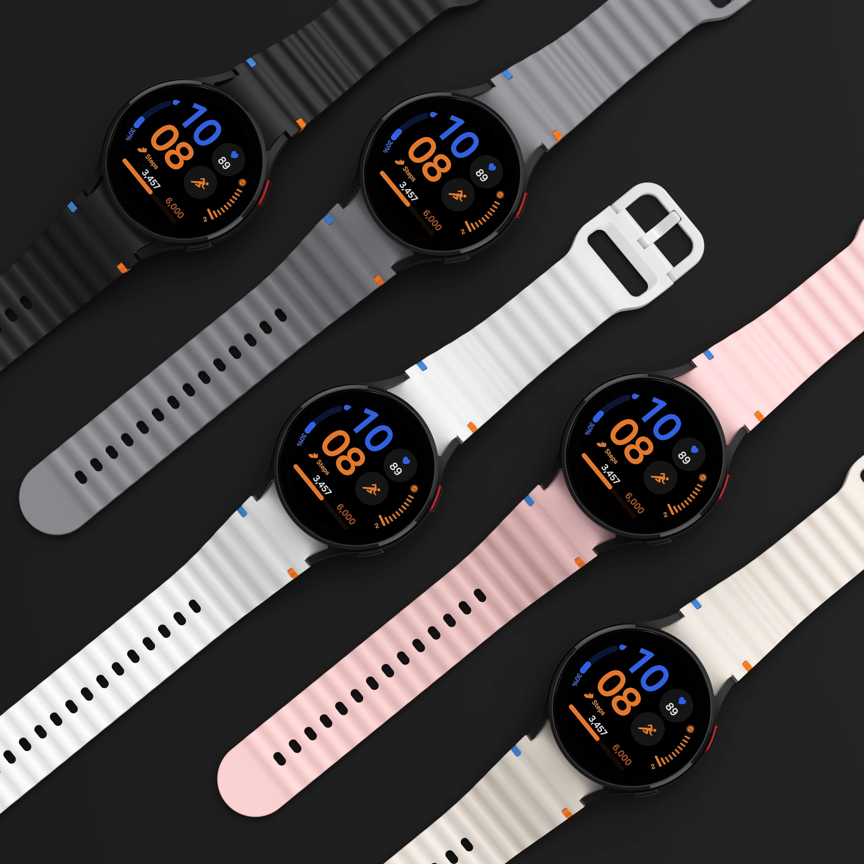 Original Silicone Strap for Samsung Galaxy Watch 7 6 5 4 40mm 44mm 5Pro 45mm Bracelet for Galaxy Watch 4 6Classic 43mm 47mm Band