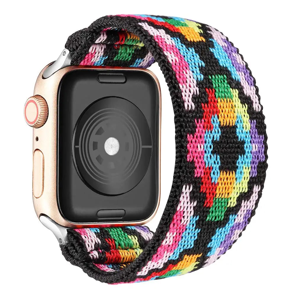 Scrunchie band for Apple Watch band 40mm 44mm 42mm 45mm 41mm 49mm Elastic solo loop band Apple Watch Series 3 SE 6 7 8 9 Ultra 2