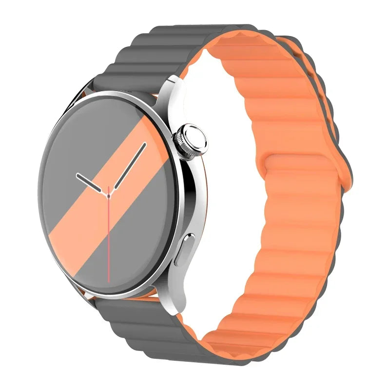 silicone strap For Samsung Galaxy watch 7/6/5/4/5pro/6-4 Classic/FE 20mm 22mm band Magnetic Loop bracelet huawei GT 4-3-pro-2e