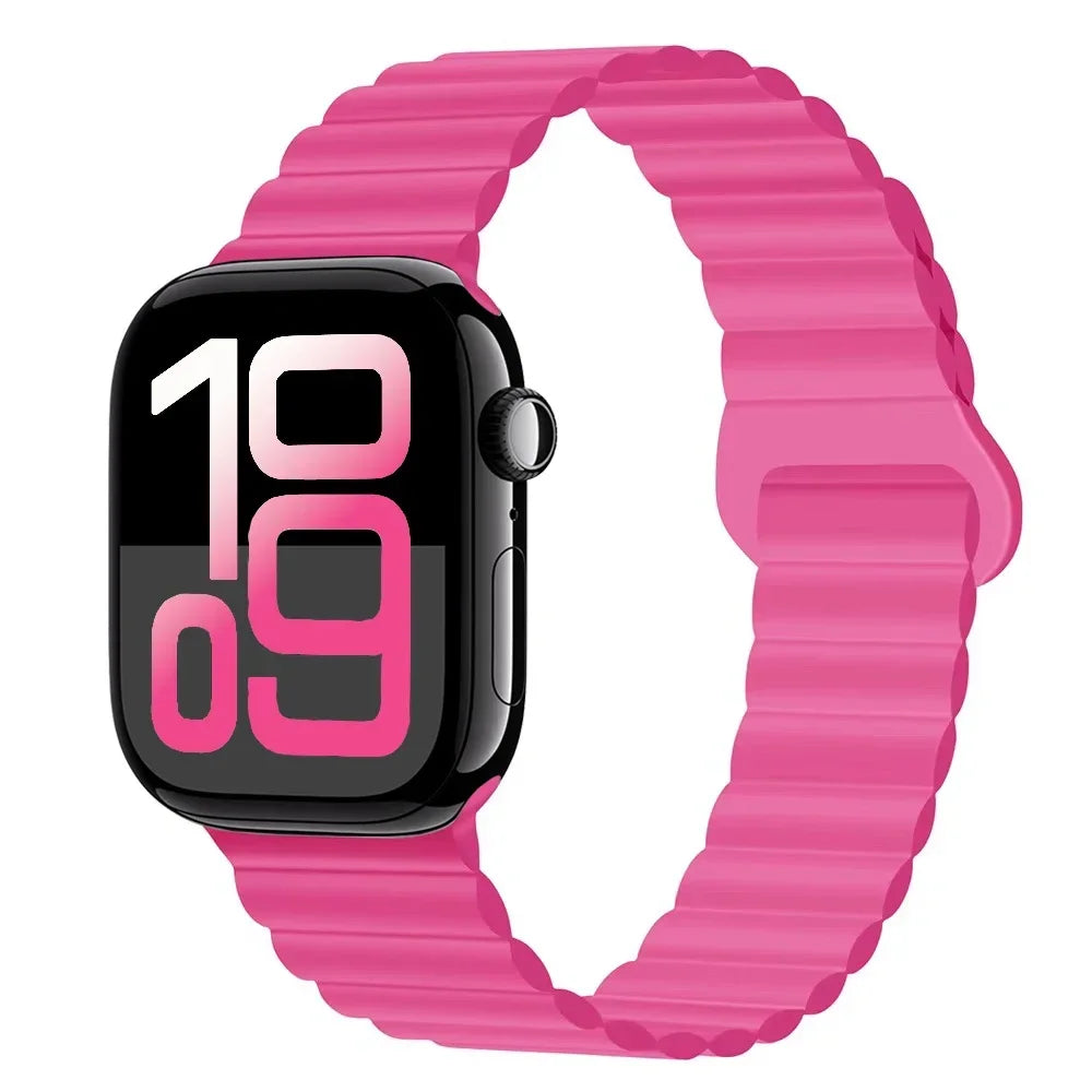 Silicone band for Apple Watch Ultra 3 2 1 49mm 11 10 42mm 46mm Magnetic band for Series 9 8 7 6 5 4 SE3 41mm 45mm 44mm 40mm