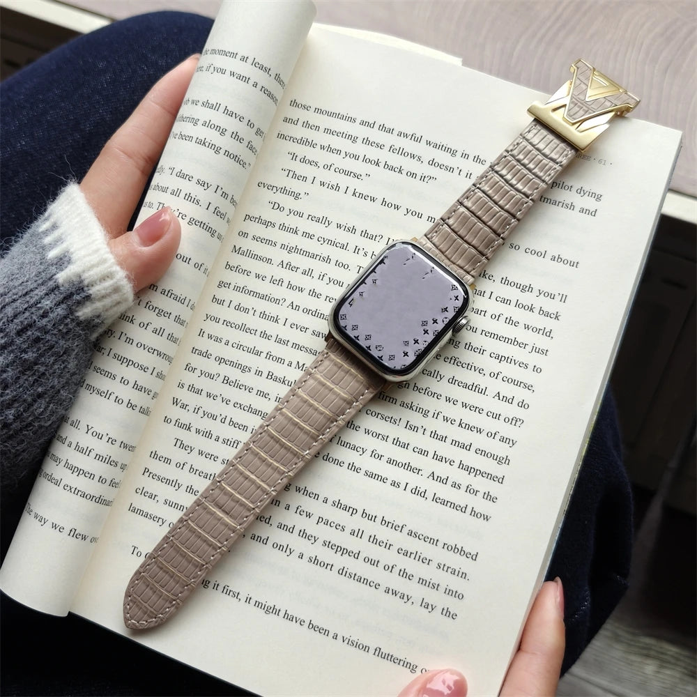 Luxury Fashion band for Apple Watch band 46mm Ultra 49mm 45mm 44mm 42mm 41mm 40mm 38mm metal Buckle band Apple Watch Series 11 10 9 8 7 6 ba