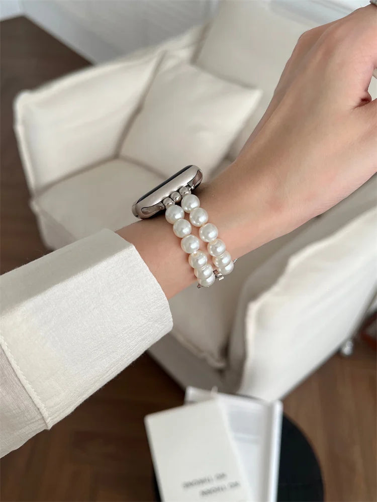 Luxury Diamond Bow band For Apple Watch Ultra Series 9 8 7 42mm 45mm 49mm Pearl Women band For Apple Watch 38mm 40mm 41mm 6 5 SE 4