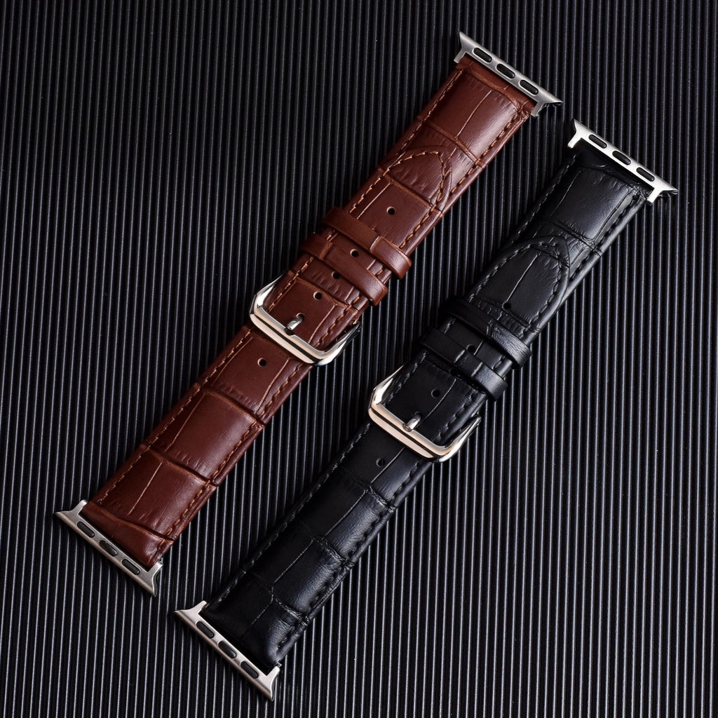 Leather band for Apple Watch band Ultra 3 2 49mm 46mm 45mm 41mm 44mm 42mm Leather Watch band for Apple Watch Series 11 10 9 8 7 SE