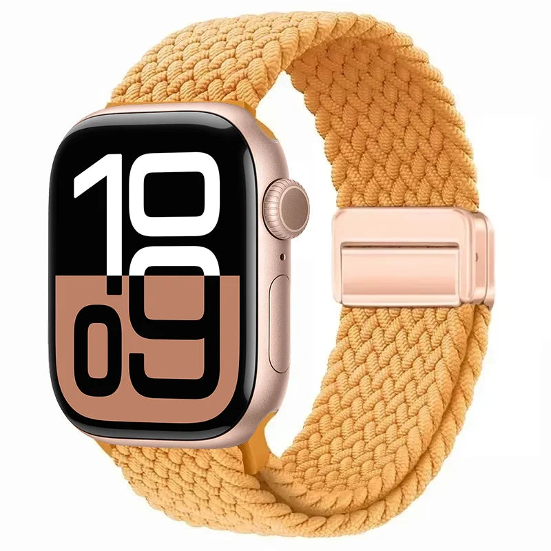 Nylon Braided Loop band for Apple Watch Ultra 3 2 49mm 11 10 42mm 46mm 9 8 7 45mm 41mm Magnetic band Apple Watch 6 5 SE 44mm 40mm band