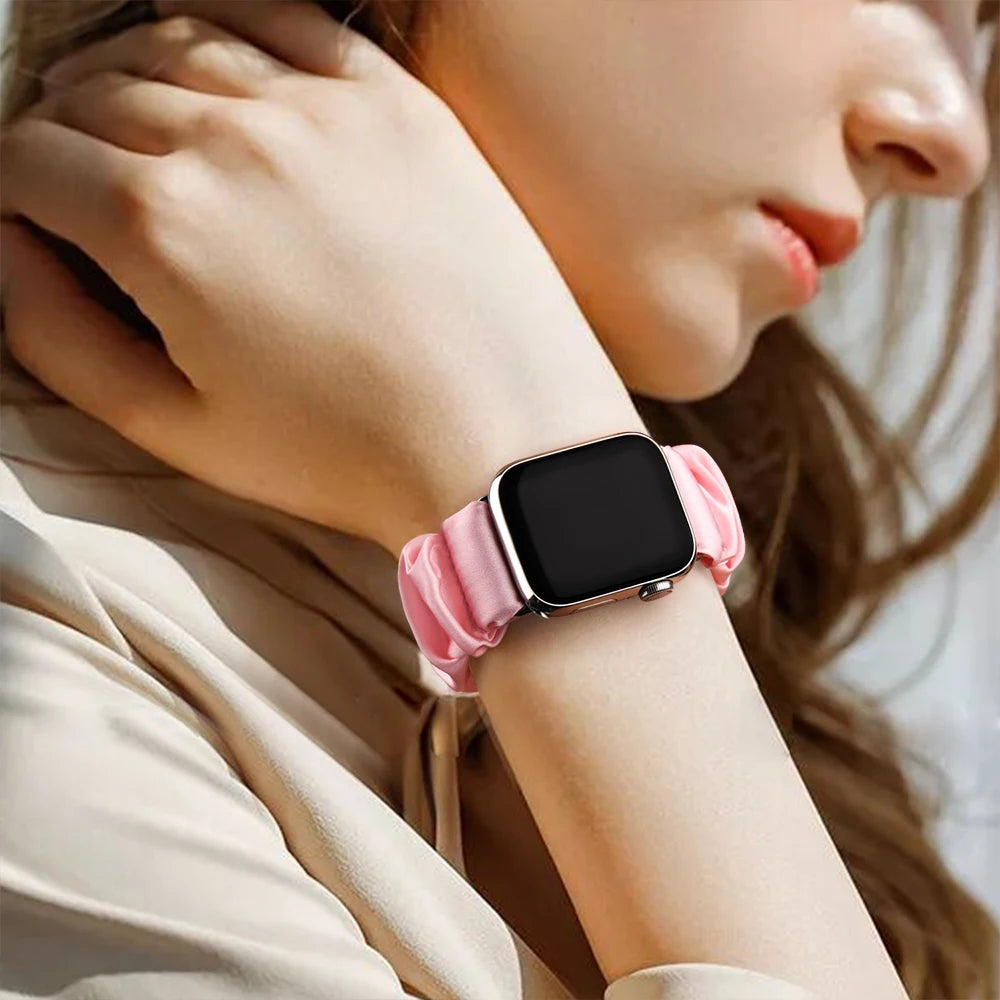For Apple Watch band Series 8 7 SE 6 5 Ulta 49mm Elastic Scrunchie band for Apple Watch 44mm 40mm 38mm 42mm 41mm 45mm band Belt