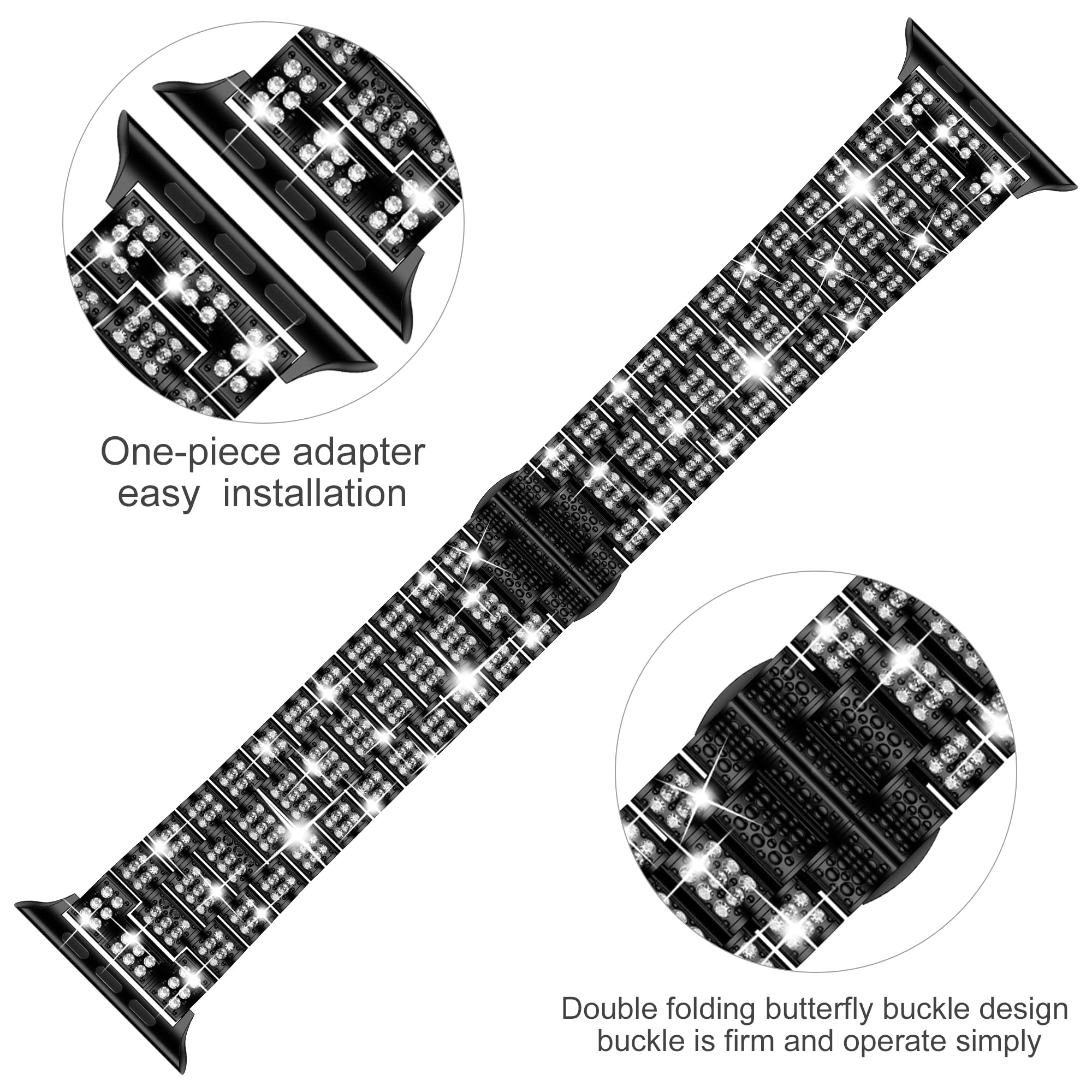 Women's Diamond band For Apple Watch Ultra 2 band 9 49mm 44mm 40mm 41mm 45mm metal band Apple Watch Series 8 7 6 SE 5 Watchband