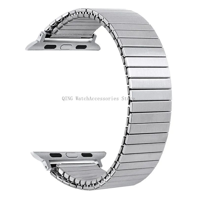 for Apple Watch band 40mm 44mm 45mm 41mm Slim metal Elastic Stretch watch band Bracele band for Apple Watch 7 6 SE 5 4 8 49mm 42mm 38mm