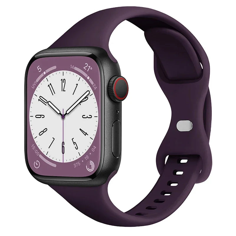 Slim Silicone band for Apple Watch band 44mm 40mm 41mm 45mm 38mm 42mm 49mm 46mm Apple Watch Series 10 9 8 7 SE 6 5 4 Woman band