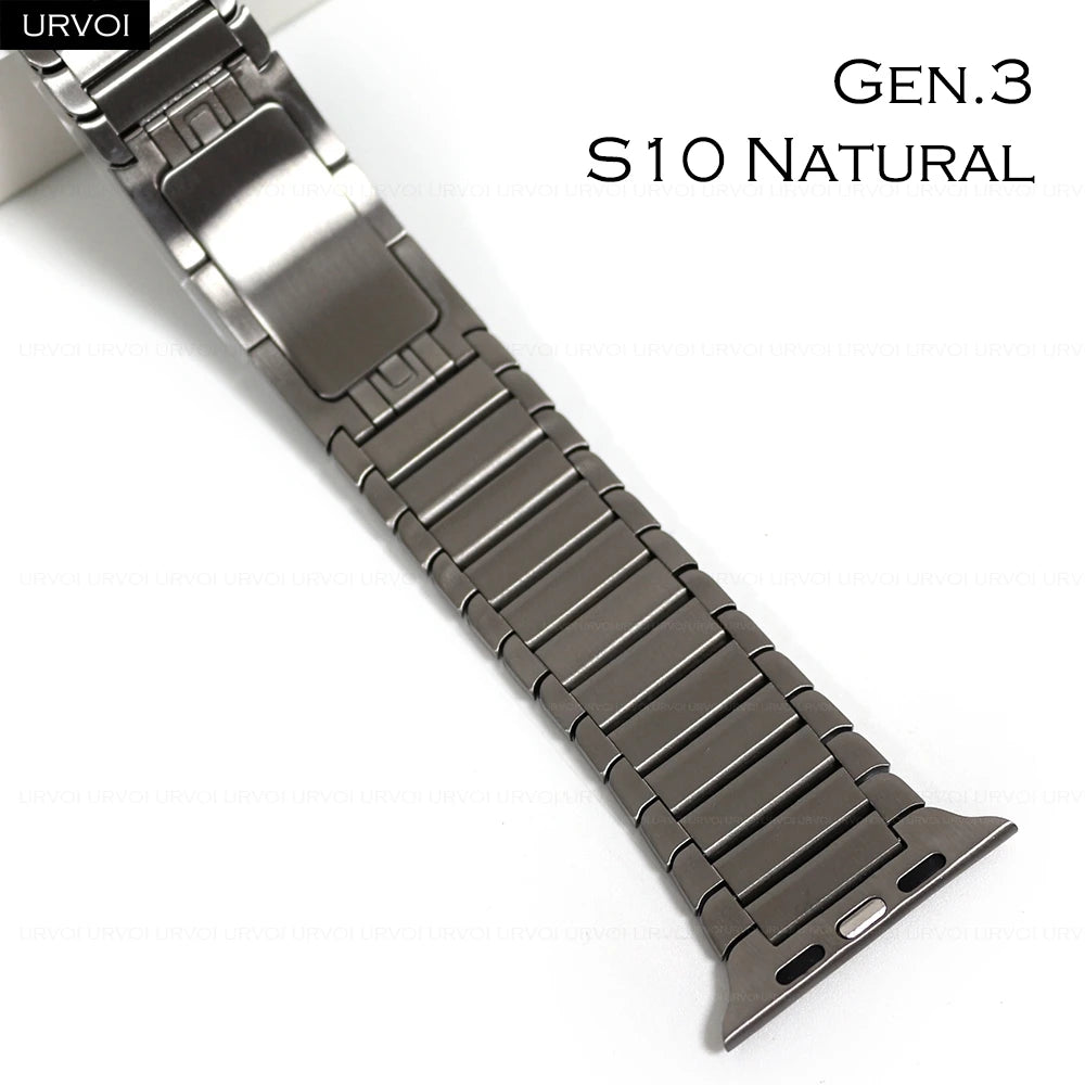 URVOI band for Apple Watch Ultra 3 2 Link band gen.1 3 stainless steel band butterfly clasp wristband for Apple Watch 45mm 46mm 49mm