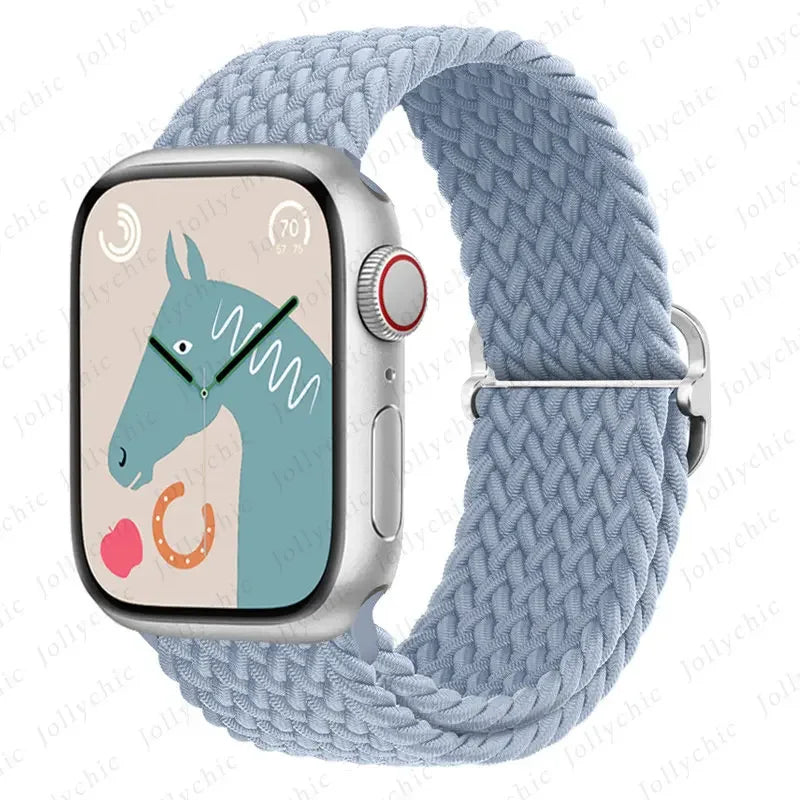 Braided Solo Loop band For Apple Watch Ultra 2 band 49mm 44mm 40mm 45mm 41mm 42mm 38mm band Apple Watch Series 9 8 7 6 SE 3