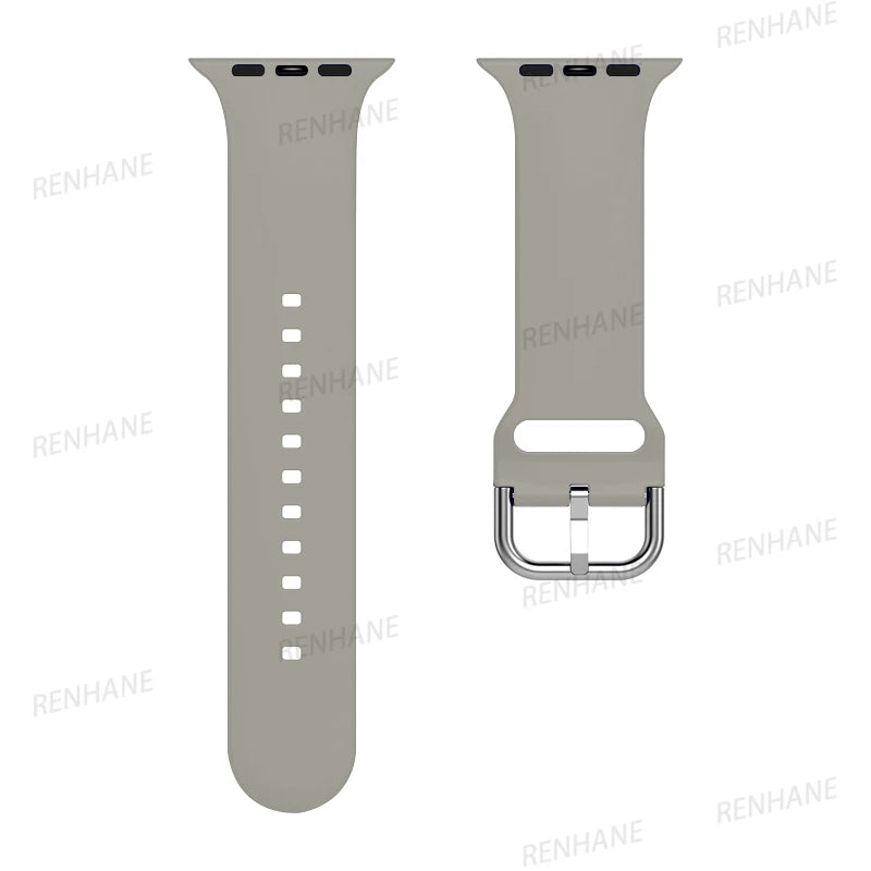 Silicone band For Apple Watch band 49mm 44mm 40mm 46mm 42mm 41mm 45mm Classic Buckle band Apple Watch 11 10 9 8 7 6 5 SE Ultra 3