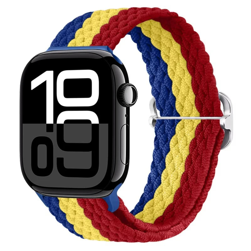Braided Nylon band For Apple Watch Ultra 49mm 46mm 45mm 44mm 42mm 41mm 40mm Elastic band Apple Watch 11 10 9 8 7 SE 4 5 6 Belt