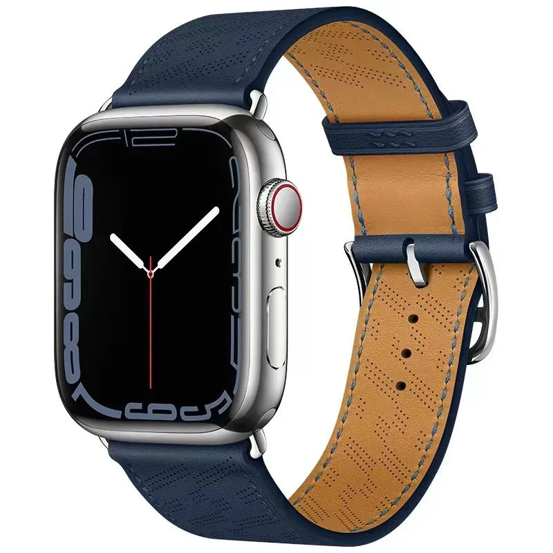 Leather band For Apple Watch Ultra 2 49mm 9 8 7 45mm 41mm High quality business wristband For Apple Watch 6 5 4 3 SE 44mm 40mm 42mm