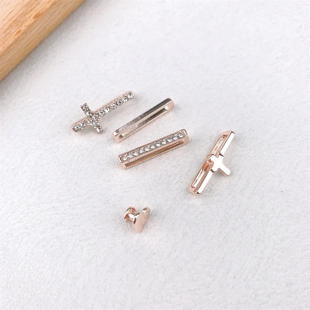 5pcs Decoration Ring For Apple Watch band Series 10 8 7 9 6 Diamond Jewelry Charms for Samsung Huawei Silicone band accessories