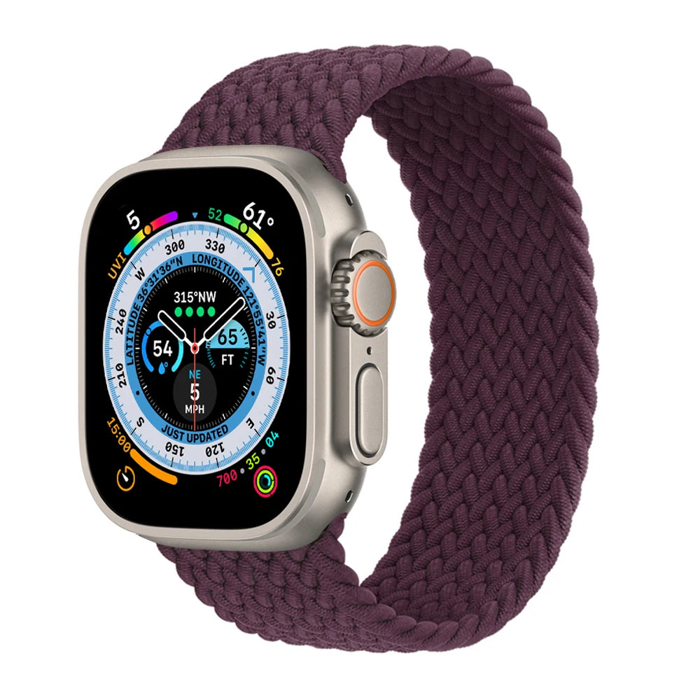 Braided Solo Loop For Apple Watch band 44mm 40mm 45mm 41mm 49mm 42mm 46mm band Apple Watch Series 10 9 SE 8 7 6 5 4 Ultra 2 Band