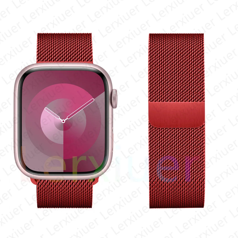 Milanese Loop For Apple Watch band 46mm 44mm 45mm 40mm 42mm 41mm 38mm 49mm band Apple Watch Series 10 Ultra 2 9 8 SE 7 6 5 Band