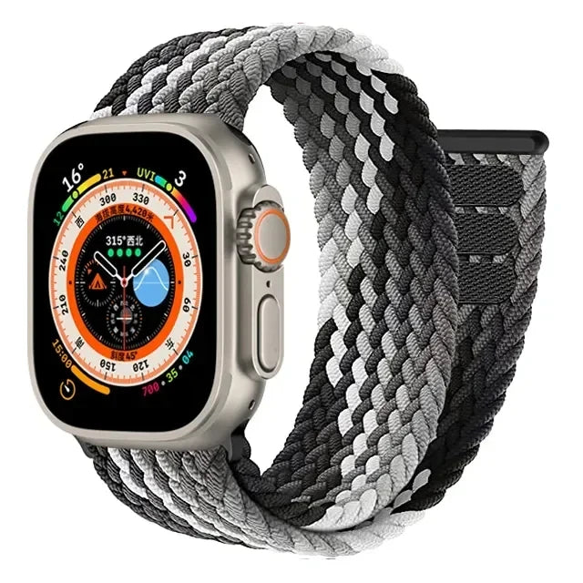 Braided Solo Loop For Apple Watch band 44mm 40mm 45mm 41mm 42mm Ultra 2 49mm correa band Apple Watch Series 9 7 3 5 SE 6 8 band