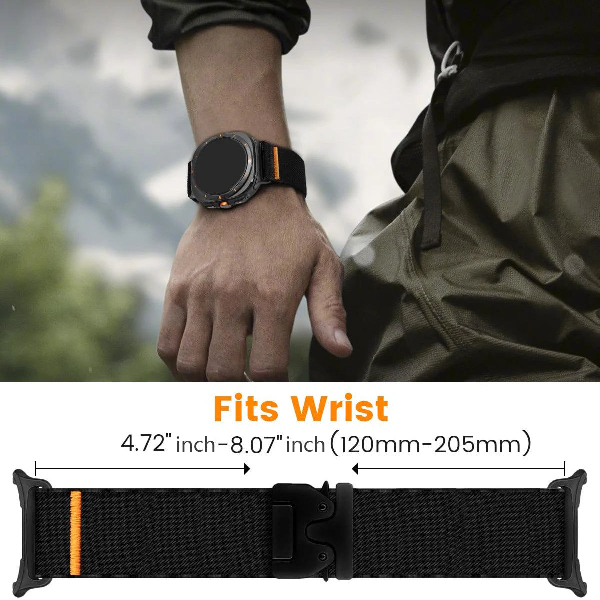 Parachute Strap For Samsung Galaxy Watch Ultra Band 47mm stretch Nylon correa pulseira Bracelet for Galaxy Watch 7 ultra Strap