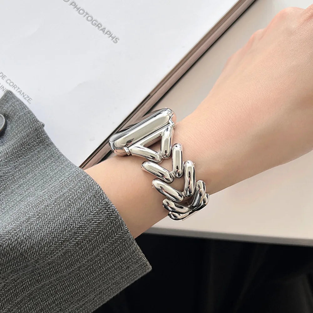 22mm 20mm Band for Samsung Galaxy Watch 7 6 5 4 40 44mm 6classic Active 2 Stainless Steel Chain Bracelet for Huawei GT2/3 Strap