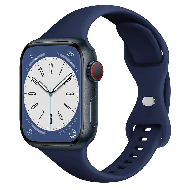 Slim Silicone band for Apple Watch band 44mm 40mm 41mm 45mm 38mm 42mm 49mm 46mm Apple Watch Series 10 9 8 7 SE 6 5 4 Woman band