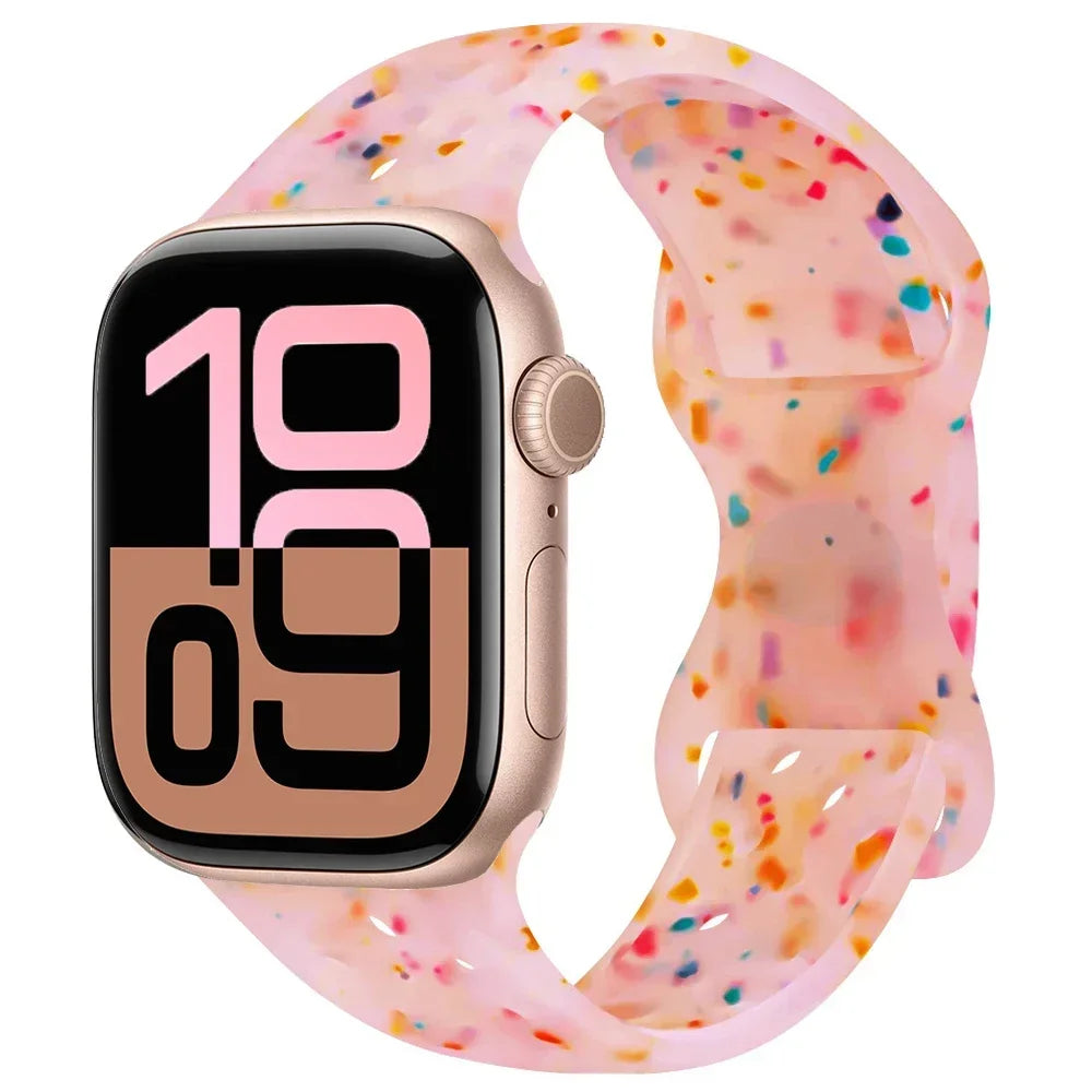 Flash Silicone band For Apple Watch 10 9 8 7 Ultra 2 49mm 46mm 45mm 42mm 41mm band Wristband Apple Watch 6 5 4 SE 44mm 40mm Belt