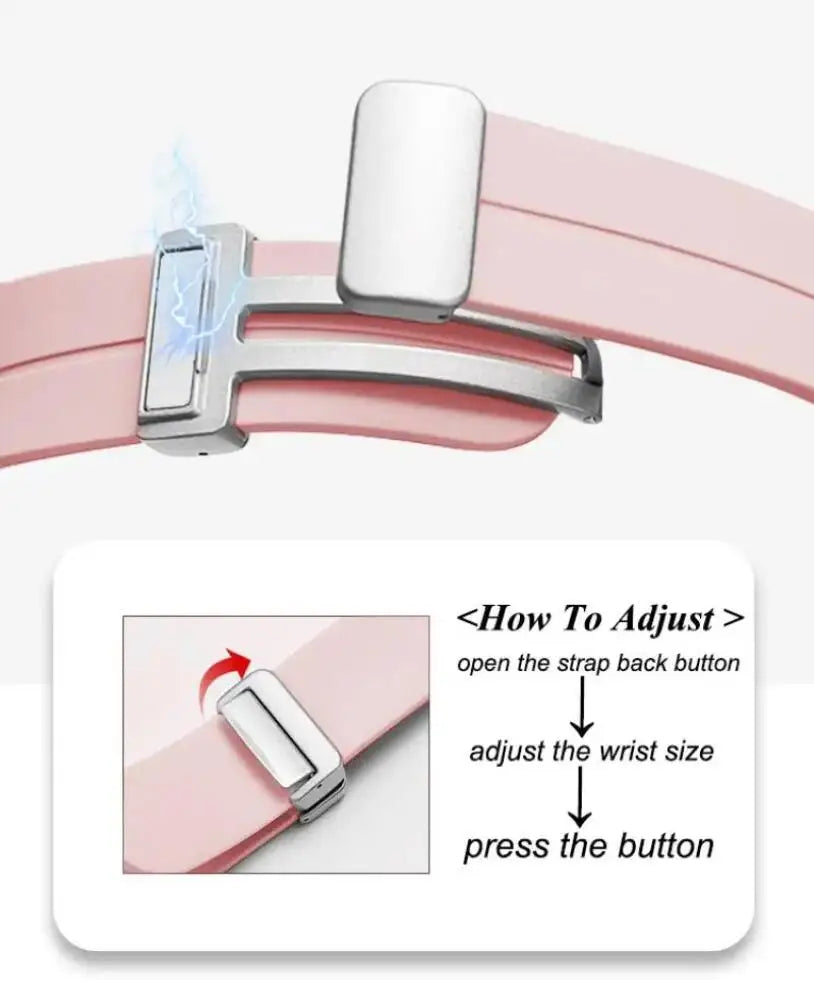 Magnetic Silicone Strap For Samsung Watch 7 6 5 4 40mm 44mm Sport Watchband For Galaxy Watch 5Pro 4 6Classic 47mm 43mm 42mm 46mm