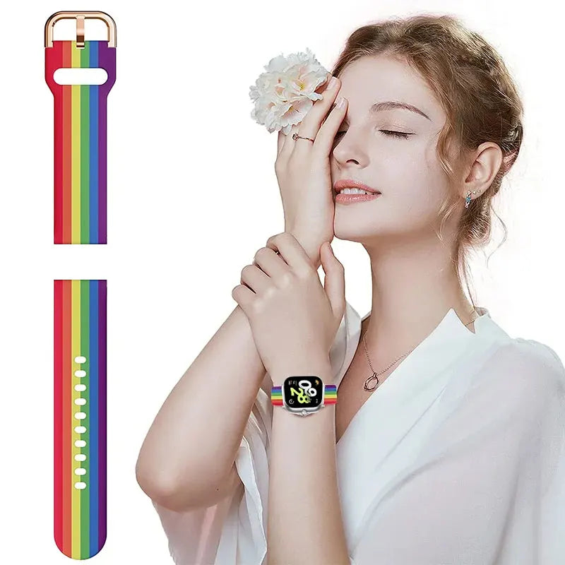 Printing Silicone Strap For Samsung Watch 8 Band Galaxy Watch 8 Classic Watchband Replacement No Gap Galaxy Watch 8 Correa