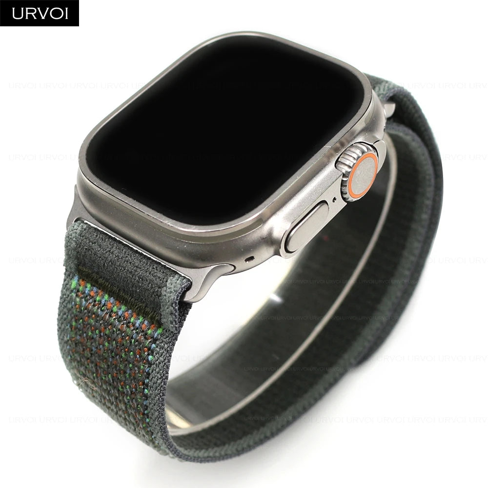 URVOI band for Apple Watch Ultra 3 2 band Series 11 10 9 nylon weave trail loop for Apple Watch lightweight pull tab closure 46mm 49mm