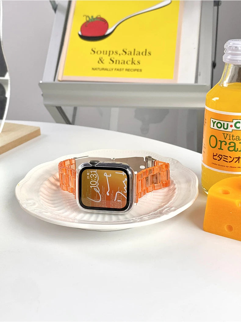 Transparent Link Bracelet For Samsung Galaxy Fit 3 Glacier Strap For Samsung Fit 3 Smart Watch Correa Accessories